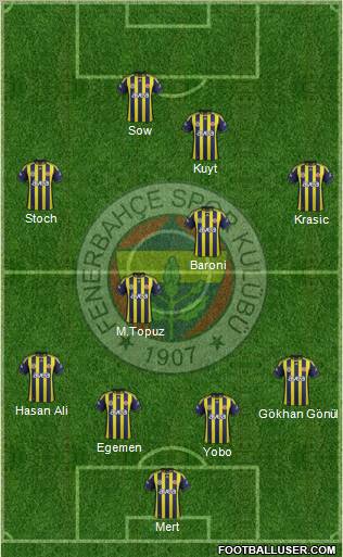 Fenerbahçe SK Formation 2012