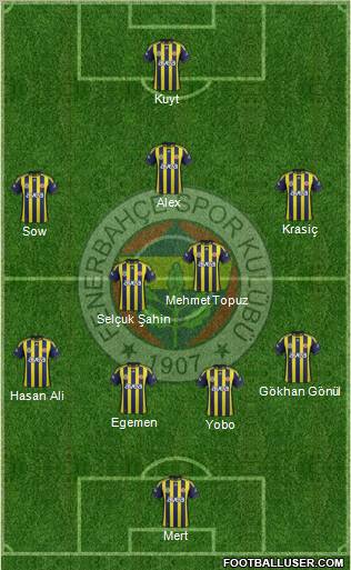 Fenerbahçe SK Formation 2012