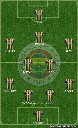 Fenerbahçe SK Formation 2012