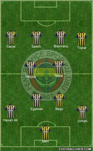 Fenerbahçe SK Formation 2012