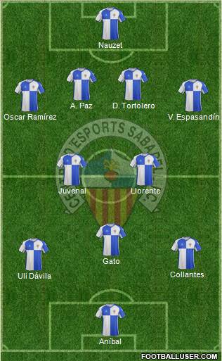 C.E. Sabadell football formation