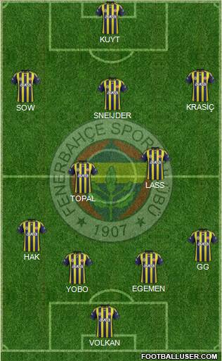 Fenerbahçe SK Formation 2012