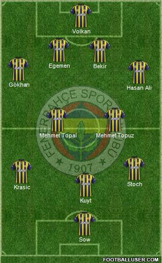 Fenerbahçe SK Formation 2012