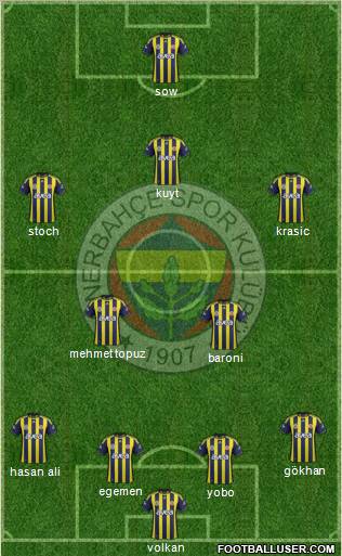 Fenerbahçe SK Formation 2012