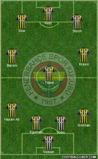 Fenerbahçe SK Formation 2012
