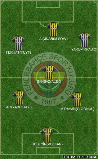 Fenerbahçe SK Formation 2012