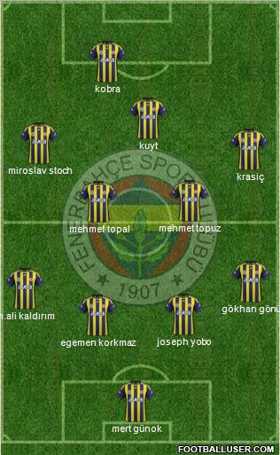 Fenerbahçe SK Formation 2012