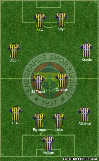 Fenerbahçe SK Formation 2012