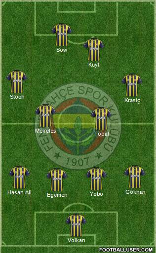 Fenerbahçe SK Formation 2012