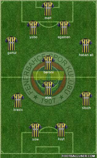 Fenerbahçe SK Formation 2012