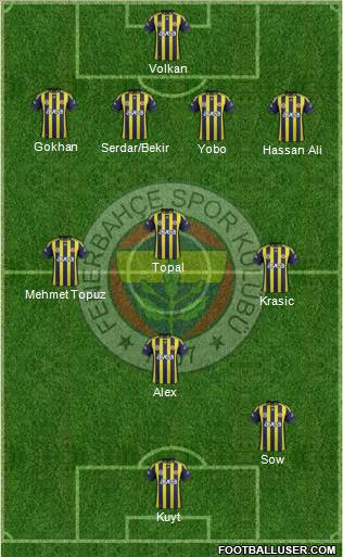 Fenerbahçe SK Formation 2012