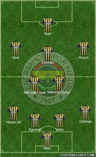 Fenerbahçe SK Formation 2012