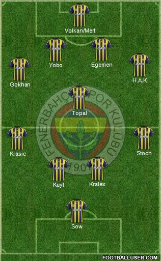 Fenerbahçe SK Formation 2012