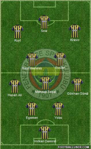 Fenerbahçe SK Formation 2012