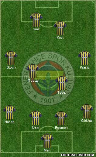 Fenerbahçe SK Formation 2012