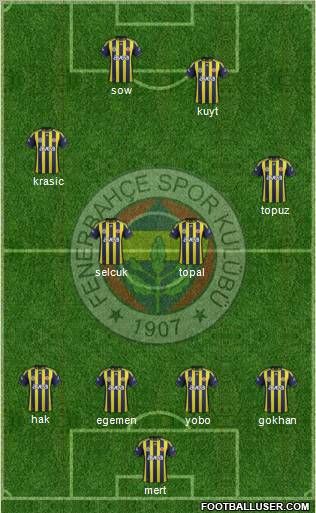 Fenerbahçe SK Formation 2012