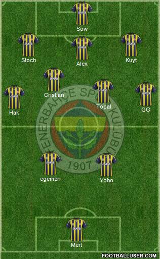 Fenerbahçe SK Formation 2012