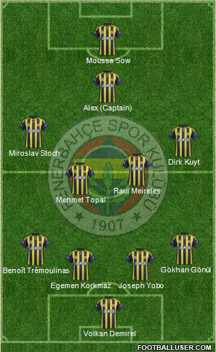 Fenerbahçe SK Formation 2012