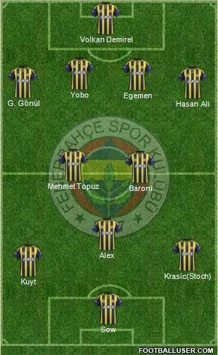 Fenerbahçe SK Formation 2012