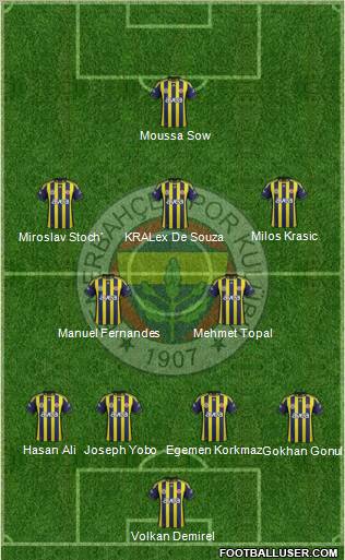 Fenerbahçe SK Formation 2012