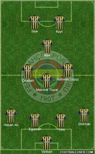 Fenerbahçe SK Formation 2012