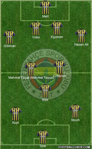 Fenerbahçe SK Formation 2012