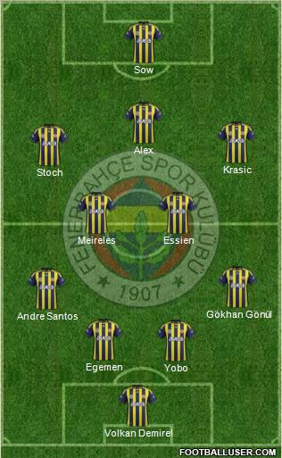 Fenerbahçe SK Formation 2012
