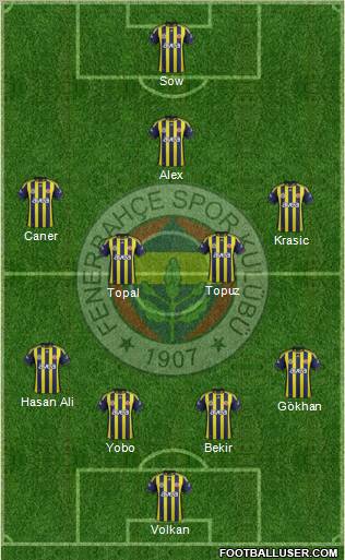 Fenerbahçe SK Formation 2012