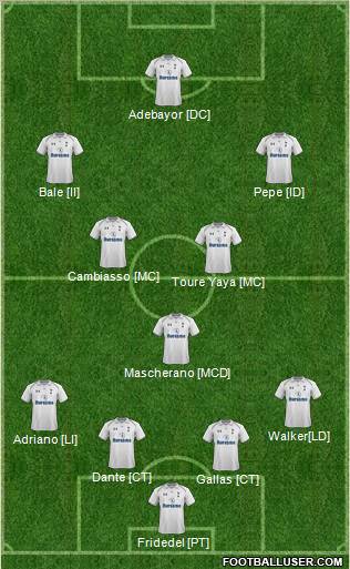 Tottenham Hotspur Formation 2012