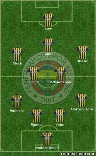 Fenerbahçe SK Formation 2012
