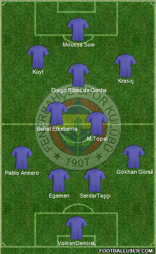 Fenerbahçe SK Formation 2012
