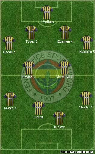 Fenerbahçe SK Formation 2012