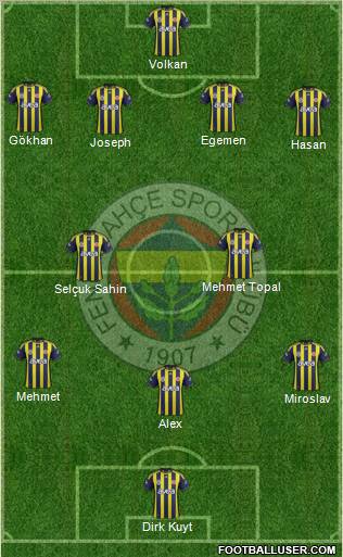 Fenerbahçe SK Formation 2012