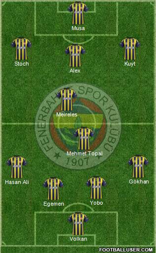 Fenerbahçe SK Formation 2012