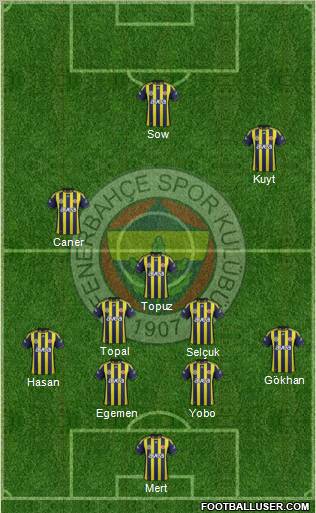 Fenerbahçe SK Formation 2012