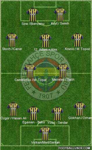 Fenerbahçe SK Formation 2012
