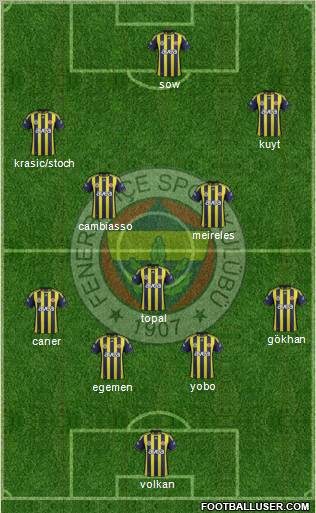 Fenerbahçe SK Formation 2012