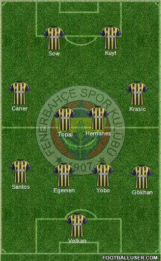 Fenerbahçe SK Formation 2012