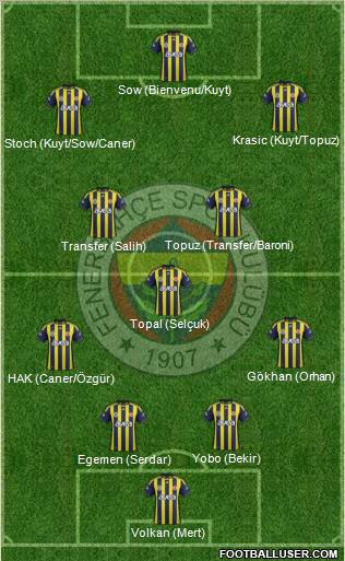 Fenerbahçe SK Formation 2012