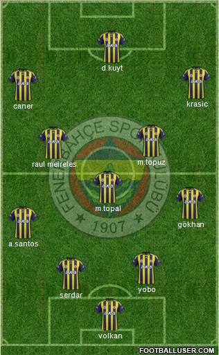 Fenerbahçe SK Formation 2012