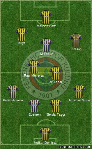 Fenerbahçe SK Formation 2012