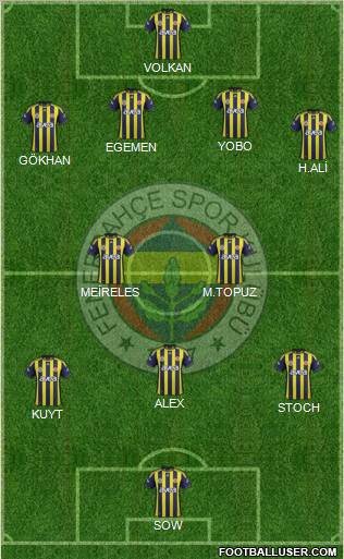 Fenerbahçe SK Formation 2012