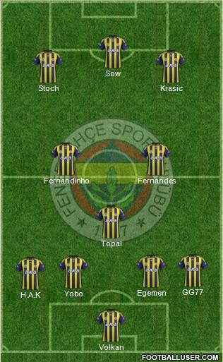 Fenerbahçe SK Formation 2012