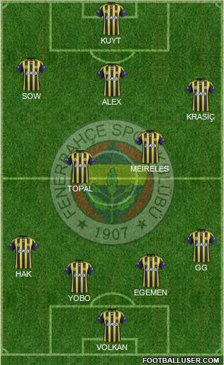 Fenerbahçe SK Formation 2012