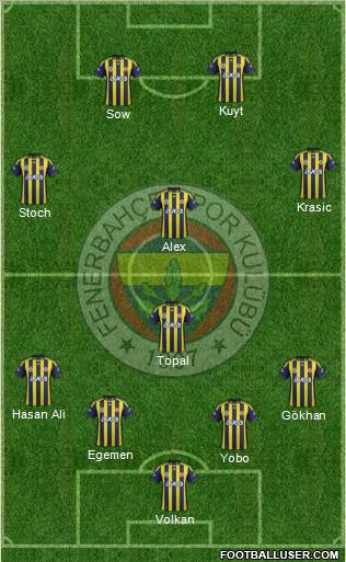 Fenerbahçe SK Formation 2012