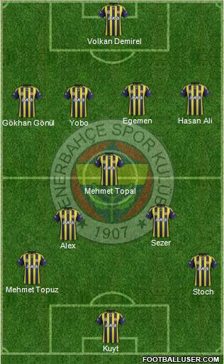 Fenerbahçe SK Formation 2012