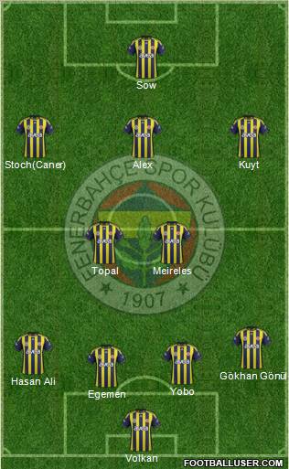 Fenerbahçe SK Formation 2012