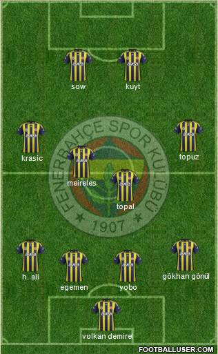 Fenerbahçe SK Formation 2012