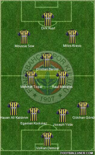 Fenerbahçe SK Formation 2012