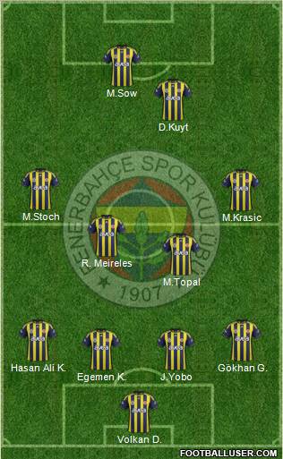 Fenerbahçe SK Formation 2012